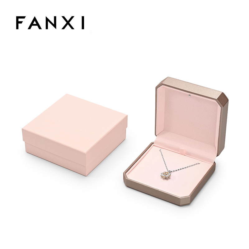 FANXI Custom Leather Microfiber Champagne Jewelry Box