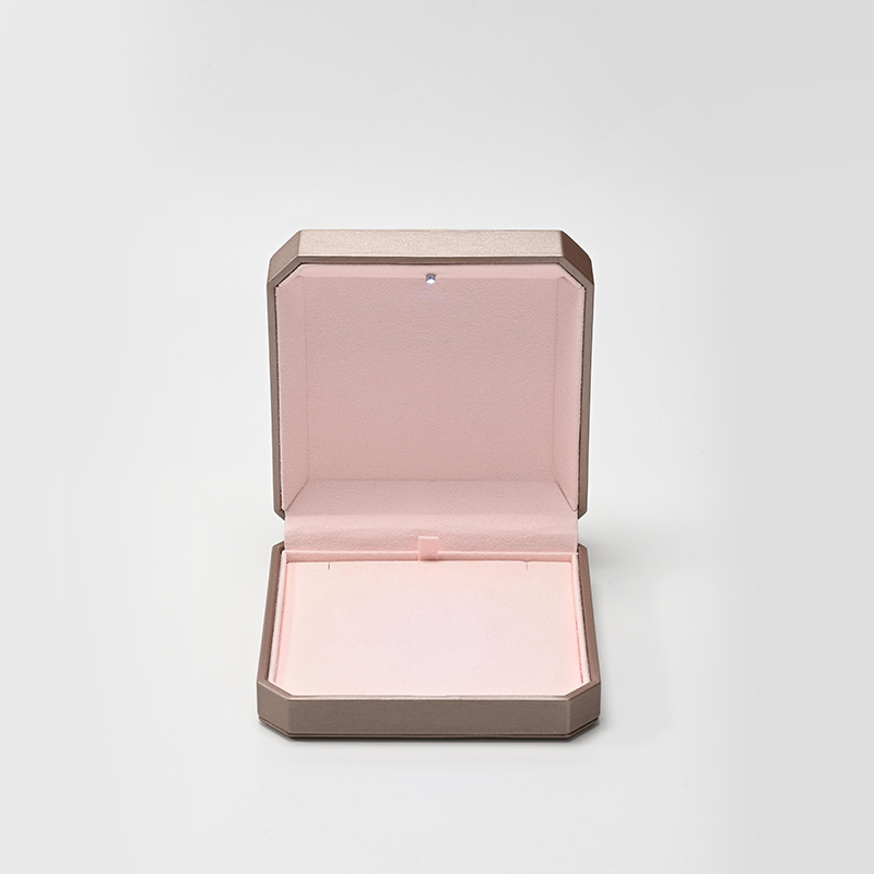 FANXI Custom Leather Microfiber Champagne Jewelry Box