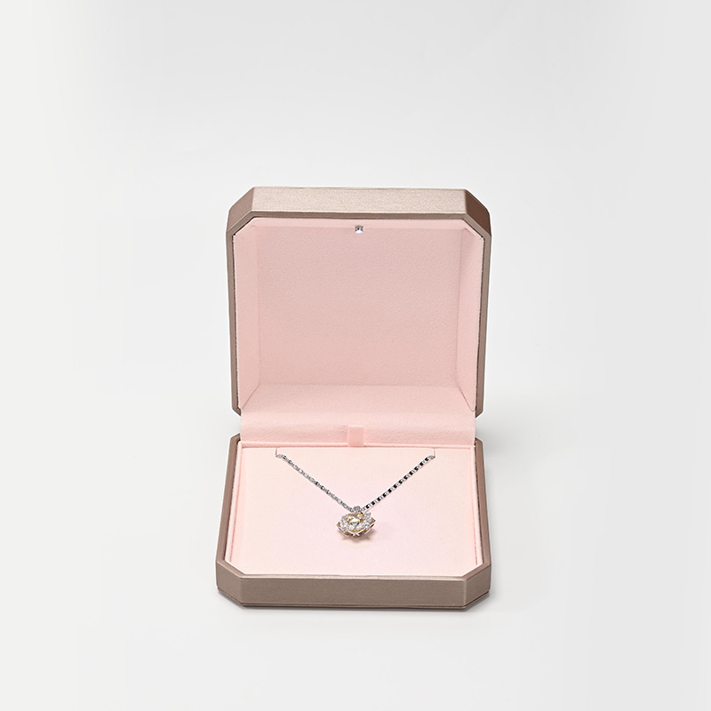FANXI Custom Leather Microfiber Champagne Jewelry Box