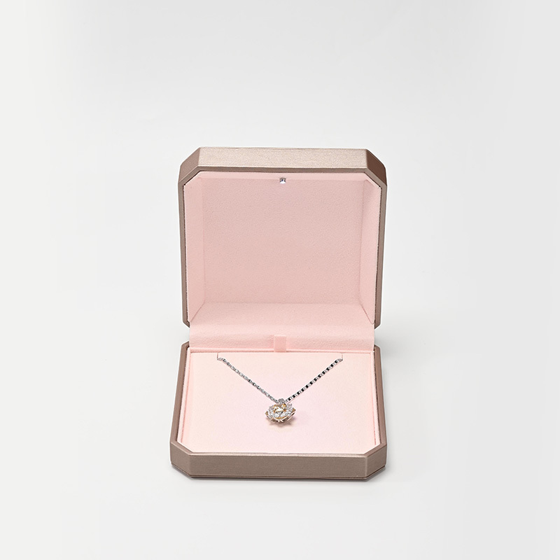 FANXI Custom Leather Microfiber Champagne Jewelry Box
