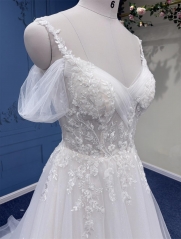 WT4693   Slim straps Light Tulle Aline