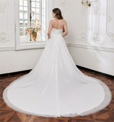 WT4895 Top Satin with lace applique and beading