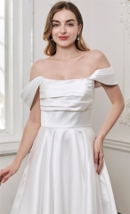 WT4850 New pleating Mikado Aline, detachable sleeves