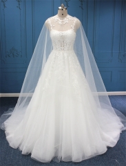 WT4554 Straps lace beading Aline, with detachable smock
