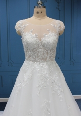 WT4684 Cap sleeve Aline,Top lace beading