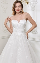 WT4895 Top Satin with lace applique and beading