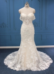 WT4830 New Fiiting Sweetheart Mermaid, Full dress heavy New lace applique