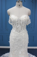 WT4830 New Fiiting Sweetheart Mermaid, Full dress heavy New lace applique