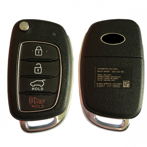 CN020119 Hyundai Remote Flip Key 3+1B 433MZ 4D60 80BIT 95430-M400