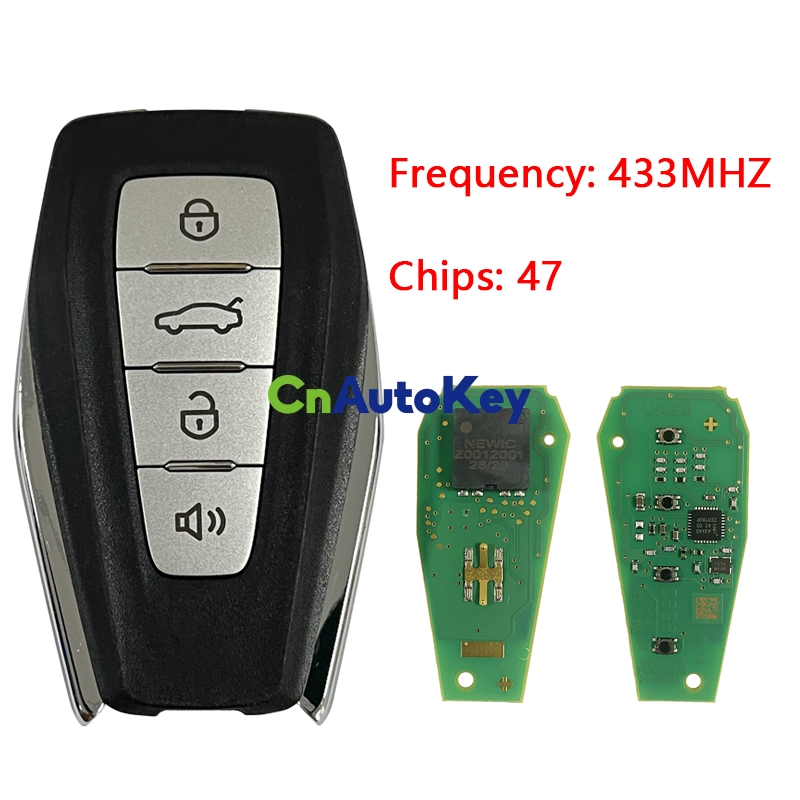 Care Key Chip Computer CN031007 Car Keyless Smart Remote Key 433Mhz ID47 Chip for Geely ...