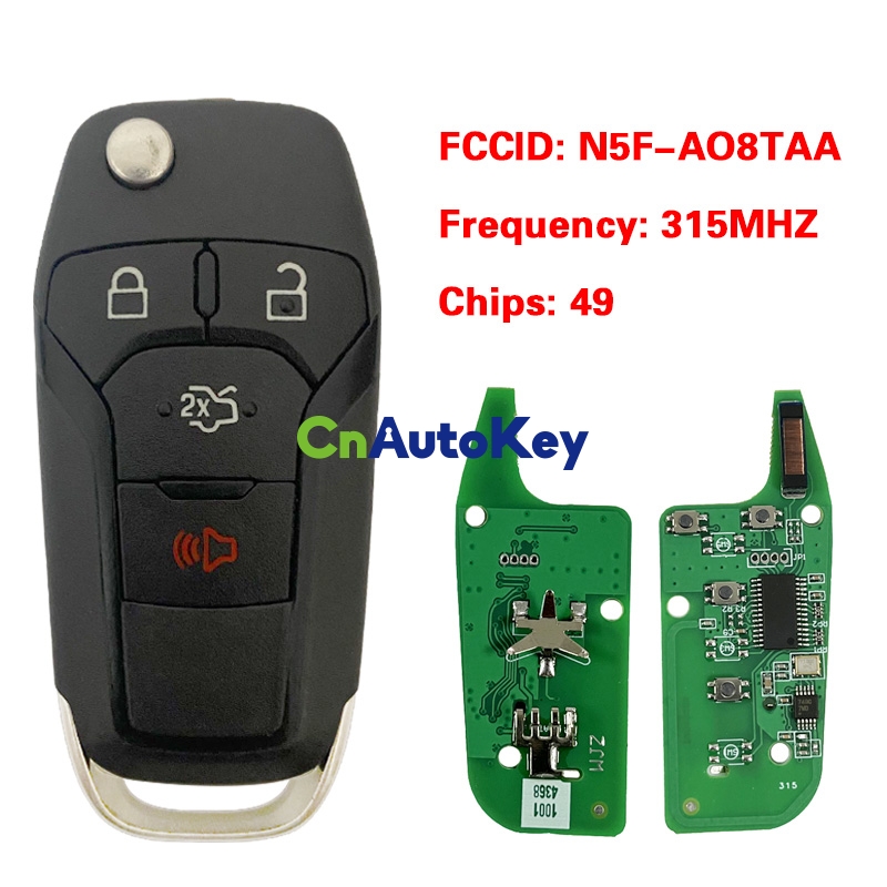 Genuine OEM Ford Fusion Flip Key Remote Fob – 2013-16, N5F-A08TAA, 164-R7986, Uncut Blade Included