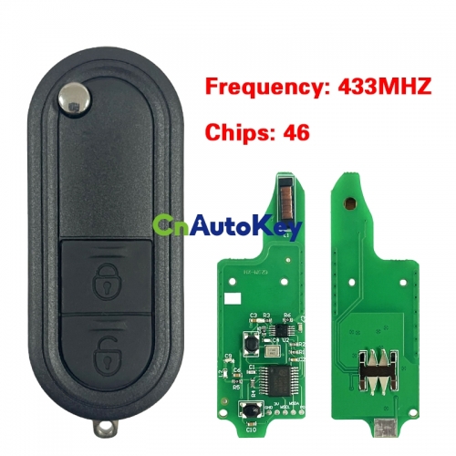 CN097011 433MHz ID46 chip 2 Button Replacement Flip Folding Remote Key Fob for for MG MG3