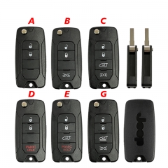 CS086005 For Jeep Renegade 2015/6/7/8 Flip Remote Car Key Shell Case With Uncut ...