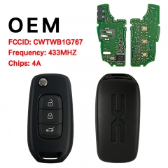 CN010085 For Renault CWTWB1G767 Flip Remote Key 433MHz PCF7961M 4A