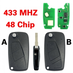 CN017047 2/3 Button Remote Key 433MHz ID48 chip for Fiat Panda 2007 2008 2009 2010 2011 2012