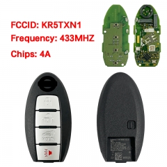 CN027123 OEM Nissan 4 Button Proximity Smart Key Fcc:KR5TXN1 Ic:7812D-TXN1 433MH...