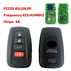 CN007381 OEM Smart Key Remote For Corolla 3+1 button Black Logo 4A Chip 433.58/4...