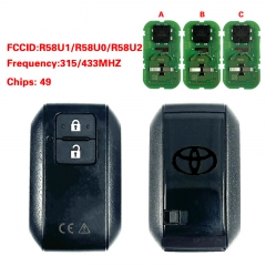 CN007382 315/433 MHz 49chip FCCID R58U1/R58U0/R58U2 Smart keyless For toyota 2 B...