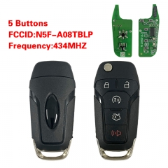 CN018157 5 Button For 2023-2024 Ford F-150 F-250 Remote Start Flip Key 434mhz FC...