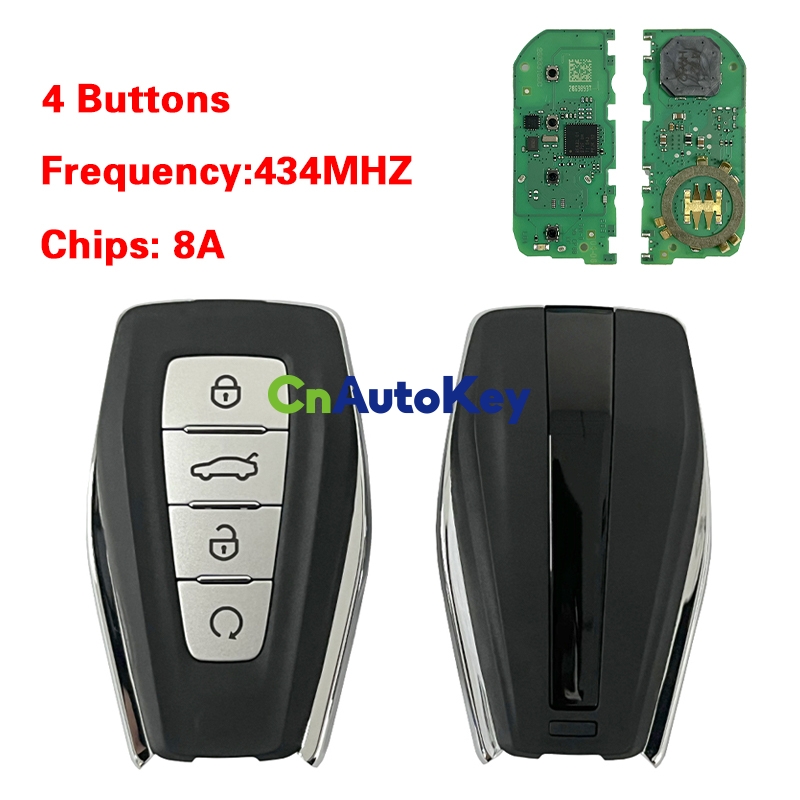 CN031017 Original Geely 4 Button Smart key 8A CHIP 434mhz