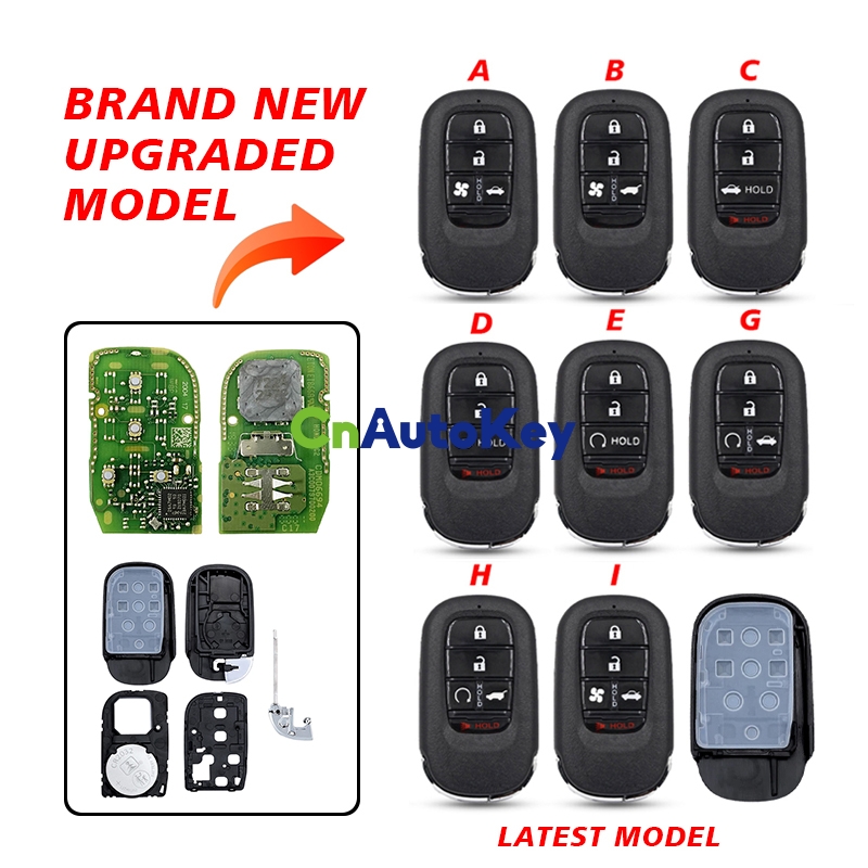 CS003064 4/5 Buttons Replacement Upgraded car rem shell For Honda New ...