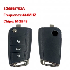 CN001150 For Volkswagen VW Polo 2017+ 3 Buttons 434MHz 5C Remote Key 2G6959752A ...