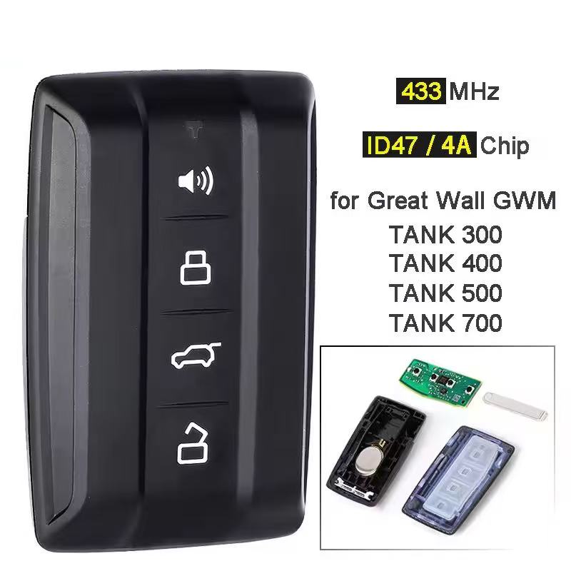 Gwm Key Coding CN075014 Atermatket Smart Remote Key 433Mhz with 4A/ID47 Chip for Great ...