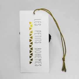 2inch x 3.5inch Custom gold foil printed hang tags