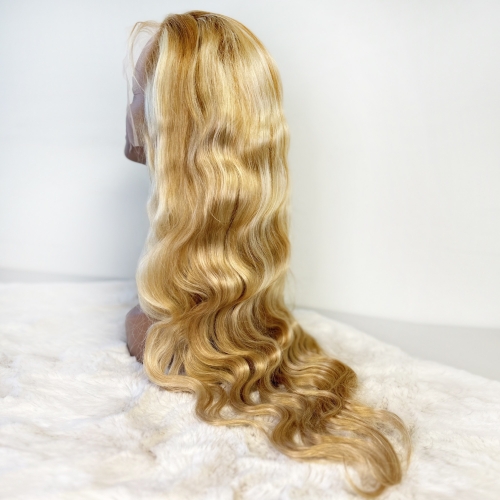 #6#613 Highlighted Bodywave Transparent 13x4 Lace Wig