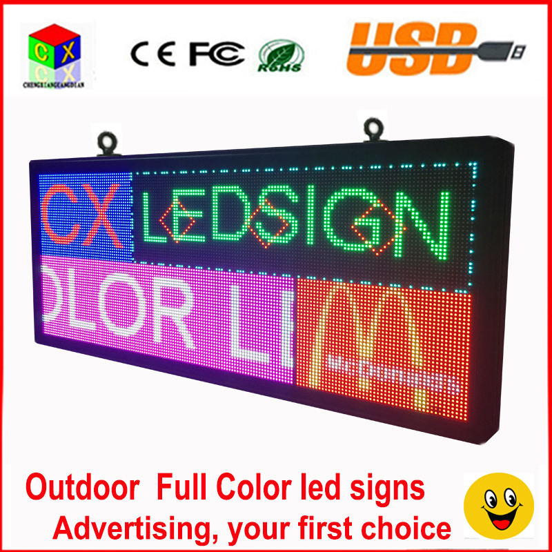 RGB Full Color LED Sign 40''x18''/ Support Scrolling Text LED Advertising  Screen Programmable Image Video Outdoor LED Display