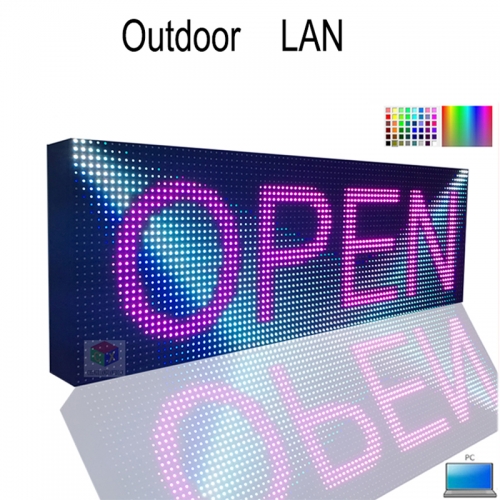 38"X12.6"LED sign LAN and usb programmable rolling information led screen display P10 RGB outdoor full color led display