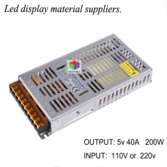 CE certification ultra-thin LED display power YY-D-200-5 switchable input voltage 220v or 110v stable operation output voltage 5v
