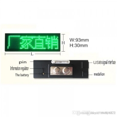 44x11 green LED business card signs display board advertising rechargeable programmable business badges led signs