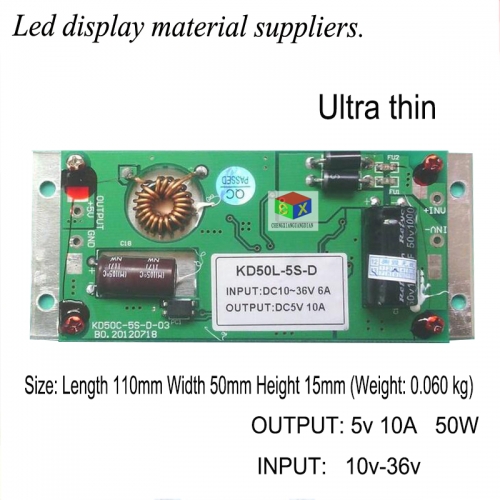 High-quality ultra-thin LED display car power input voltage 12-24v stable operation output voltage 5v10A