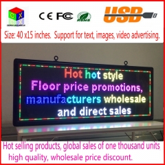 40''X15''RGB full color LED sign support scrolling text LED advertising screen / programmable  outdoor LED display