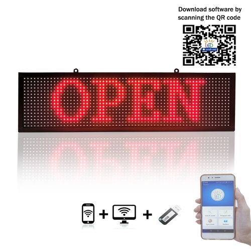 27X8 inch P10 RED LED scrolling sign wireless and usb programmable  information 680x200MM led display screen