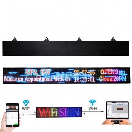  Outdoor PH10 mm LED Sign Display WiFi LED Sign 40 x 8 inch LED  Scrolling Message Board RGB Full Color Display with SMD Technology for  Advertising and Business : Office Products