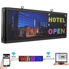 Scrolling LED sign PH6mm  63''x18'' outdoor full color support text image video use WiFi and USB programmable LED advertising display board