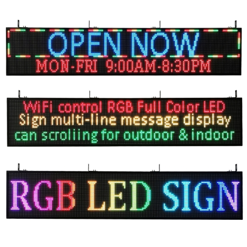 CX PH6mm WiFi Sign 199x45cm Outdoor USB Led Sign Scrolling Message Board RGB Full Color Display with SMD Technology for Advertising and Business