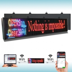 CX PH10mm WiFi Sign 77x 8 inch Outdoor Led Sign Scrolling Message Board RGB Full Color Display with SMD Technology for Advertising and Business