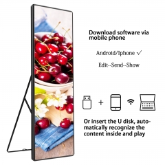 78"x25" indoor vertical programmable led advertising display P3 diagonal supports full-color scrolling message board, used for advertising and commerc