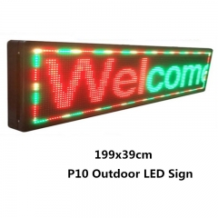199x39CM P10 Outdoor RGB Full Color LED Display Panel Programmable Scrolling LED Sign Support Video LED Billboard - Double Sided