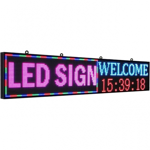 CX PH10mm WiFi Sign 77 x 14 inch Indoor Led Sign Scrolling Message Board RGB Full Color Display with SMD Technology for Advertising and Business