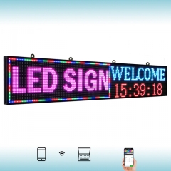 CX PH10mm WiFi Sign 77 x 14 inch Indoor Led Sign Scrolling Message Board RGB Full Color Display with SMD Technology for Advertising and Business