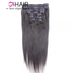 12-30" Virgin Human Hair Clip in Straight
