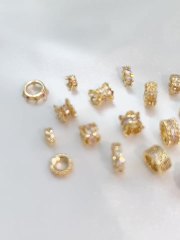 {产品},强保色14K包金镶锆石大孔隔珠路路通蕾丝双面花托皇冠diy串珠配件,强保色14K包金镶锆石大孔隔珠路路通蕾丝双面花托皇冠diy串珠配件,UPAD775 MyShop
