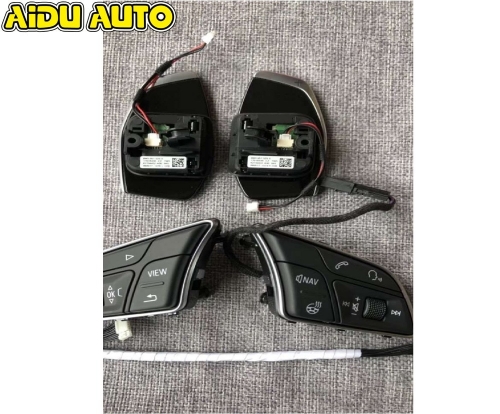 For Audi A4 B9 8W A5 B9 Tiptronic black Big chrome Steering Wheel Shift Paddle &amp; button support  liquid Crystal Virtual Cluster