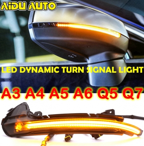 LED Flowing Rear View Dynamic Sequential MIRROR Turn Water Signal Light For Audi A3 A4 B8 B8.5 A5 8W A6 C7 RS6 S6 4G C7.5 Q5 Q7