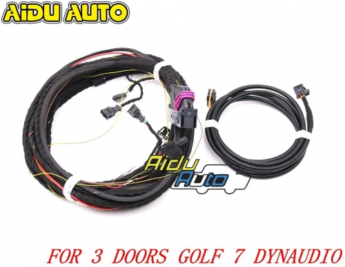 install Wire Cable harness USE For VW 3 DOORS VER Golf 7 MK7 Dynaudio Sound System
