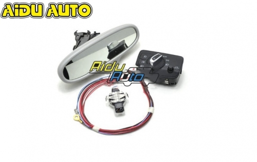 Auto headlight switch+Rain Light Wiper Sensor Anti-glare Dimming Rear View Mirror For Audi A3 8V